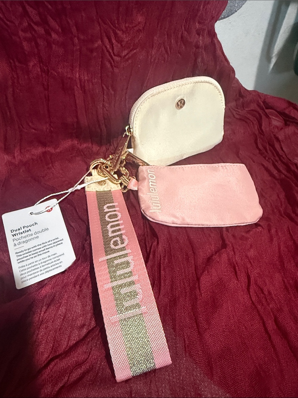 lululemon athletica Pink and Gold Key & Card Holder Wristlet - Picture 2 of 6